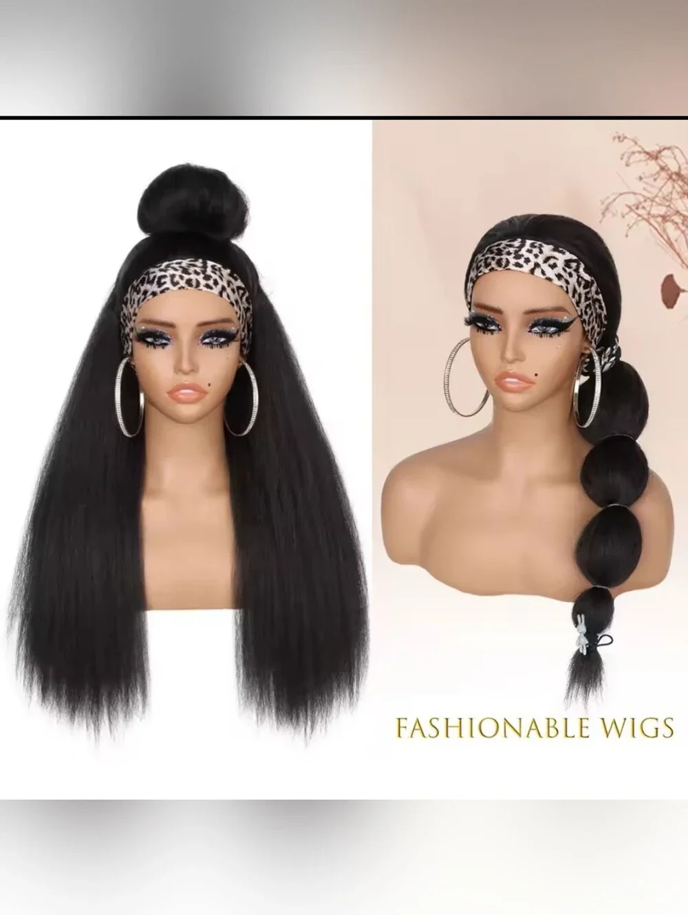 Black Straight Headband Wig - Unbranded Synthetic Women's Hair